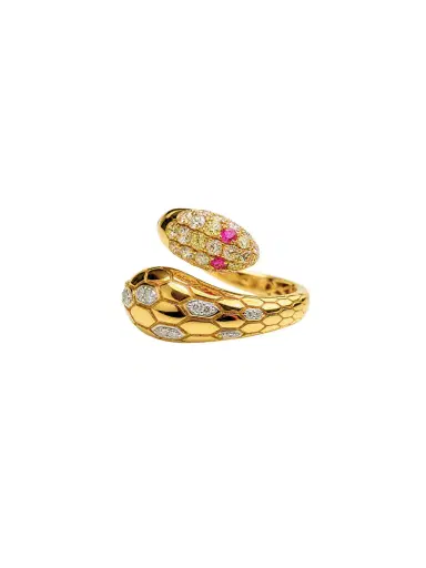 Wish Fine Jewelry 0.67ct Diamond Ruby 18K Gold Snake Bypass Ring | Thumbnail 1 Wish Fine Jewelry 0.67ct Diamond Ruby 18K Gold Snake Bypass Ring | Thumbnail 1