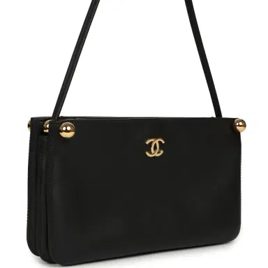 Chanel Chanel "Chic Studs" Clutch Bag Black Lambskin Gold Hardware | Thumbnail 2 Chanel Chanel "Chic Studs" Clutch Bag Black Lambskin Gold Hardware | Thumbnail 2
