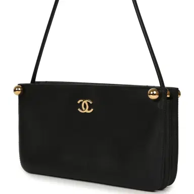 Chanel Chanel "Chic Studs" Clutch Bag Black Lambskin Gold Hardware | Thumbnail 5 Chanel Chanel "Chic Studs" Clutch Bag Black Lambskin Gold Hardware | Thumbnail 5