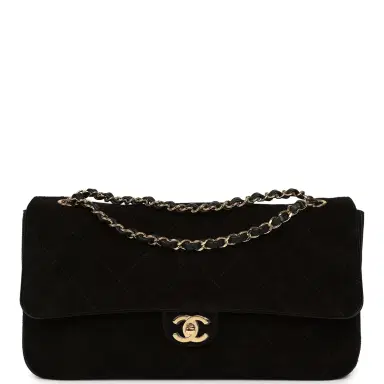 Chanel Chanel Maxi "Souplissimo" Small Flap Bag Black Suede Gold Hardware | Thumbnail 1 Chanel Chanel Maxi "Souplissimo" Small Flap Bag Black Suede Gold Hardware | Thumbnail 1