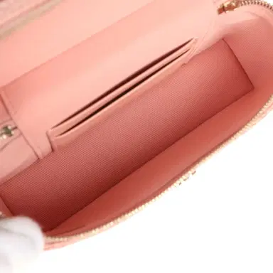 Chanel Chanel Top Handle Long Vanity Case with Chain Light Pink Braided Raffia Light Gold Hardware | Thumbnail 8 Chanel Chanel Top Handle Long Vanity Case with Chain Light Pink Braided Raffia Light Gold Hardware | Thumbnail 8