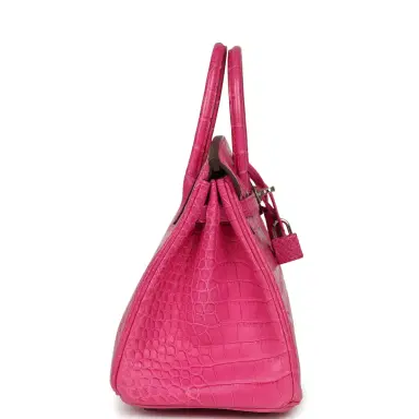 HERMÈS Hermes Birkin 25 Rose Shocking Matte Alligator Palladium Hardware | Thumbnail 3 HERMÈS Hermes Birkin 25 Rose Shocking Matte Alligator Palladium Hardware | Thumbnail 3