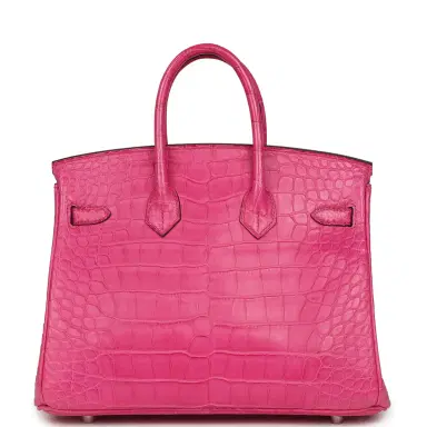 HERMÈS Hermes Birkin 25 Rose Shocking Matte Alligator Palladium Hardware | Thumbnail 4 HERMÈS Hermes Birkin 25 Rose Shocking Matte Alligator Palladium Hardware | Thumbnail 4