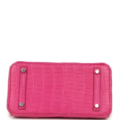 HERMÈS Hermes Birkin 25 Rose Shocking Matte Alligator Palladium Hardware | Thumbnail 6 HERMÈS Hermes Birkin 25 Rose Shocking Matte Alligator Palladium Hardware | Thumbnail 6