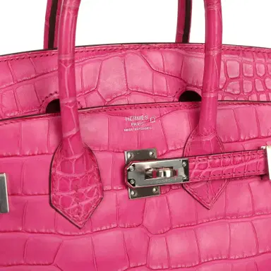 HERMÈS Hermes Birkin 25 Rose Shocking Matte Alligator Palladium Hardware | Thumbnail 7 HERMÈS Hermes Birkin 25 Rose Shocking Matte Alligator Palladium Hardware | Thumbnail 7