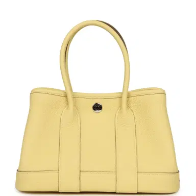 HERMÈS Hermes Garden Party Neo 23 Jaune Poussin Togo Palladium Hardware | Thumbnail 1 HERMÈS Hermes Garden Party Neo 23 Jaune Poussin Togo Palladium Hardware | Thumbnail 1