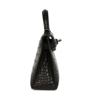 HERMÈS Hermes Kelly Sellier 20 Black Matte Alligator Palladium Hardware | Thumbnail 3 HERMÈS Hermes Kelly Sellier 20 Black Matte Alligator Palladium Hardware | Thumbnail 3