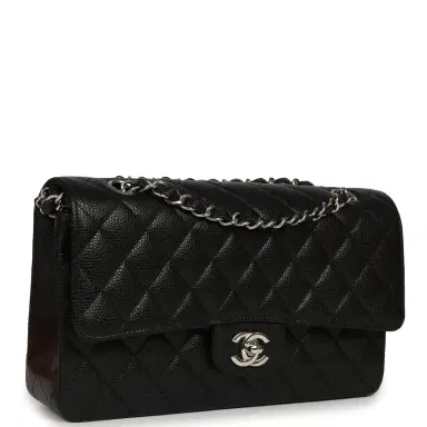 Chanel Pre-owned Chanel Medium Classic Double Flap Black Caviar Silver Hardware | Thumbnail 2 Chanel Pre-owned Chanel Medium Classic Double Flap Black Caviar Silver Hardware | Thumbnail 2