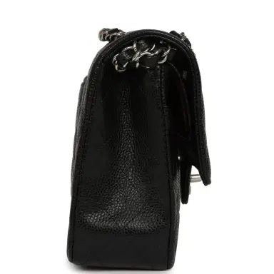 Chanel Pre-owned Chanel Medium Classic Double Flap Black Caviar Silver Hardware | Thumbnail 3 Chanel Pre-owned Chanel Medium Classic Double Flap Black Caviar Silver Hardware | Thumbnail 3