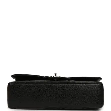 Chanel Pre-owned Chanel Medium Classic Double Flap Black Caviar Silver Hardware | Thumbnail 6 Chanel Pre-owned Chanel Medium Classic Double Flap Black Caviar Silver Hardware | Thumbnail 6