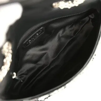 Chanel Pre-owned Chanel Medium Striped Reissue Flap Bag Black, Silver Sequin and Patent Silver Hardware | Thumbnail 8 Chanel Pre-owned Chanel Medium Striped Reissue Flap Bag Black, Silver Sequin and Patent Silver Hardware | Thumbnail 8