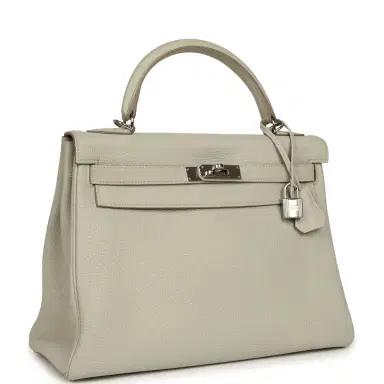HERMÈS Pre-owned Hermes Kelly Retourne 32 Gris Perle Togo Palladium Hardware | Thumbnail 2 HERMÈS Pre-owned Hermes Kelly Retourne 32 Gris Perle Togo Palladium Hardware | Thumbnail 2