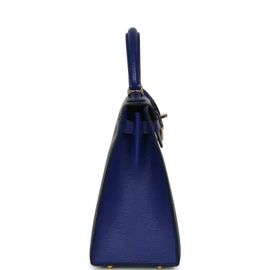 HERMÈS Pre-owned Hermes Special Order (HSS) Kelly Sellier 28 Bleu Electric and Bleu Saphir Chevre Mysore Permabrass Hardware | Thumbnail 3 HERMÈS Pre-owned Hermes Special Order (HSS) Kelly Sellier 28 Bleu Electric and Bleu Saphir Chevre Mysore Permabrass Hardware | Thumbnail 3