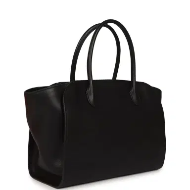The Row The Row Marlo 12 Tote Bag Black Saddle Silver Hardware | Thumbnail 2 The Row The Row Marlo 12 Tote Bag Black Saddle Silver Hardware | Thumbnail 2