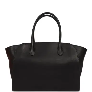 The Row The Row Marlo 12 Tote Bag Black Saddle Silver Hardware | Thumbnail 1 The Row The Row Marlo 12 Tote Bag Black Saddle Silver Hardware | Thumbnail 1
