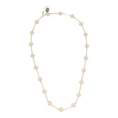 Van Cleef & Arpels Van Cleef & Arpels Vintage Alhambra Clear Rock Candy Crystal 20 Motif Necklace 18K Yellow | Thumbnail 5 Van Cleef & Arpels Van Cleef & Arpels Vintage Alhambra Clear Rock Candy Crystal 20 Motif Necklace 18K Yellow | Thumbnail 5