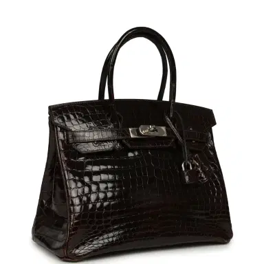HERMÈS Vintage Hermes Birkin 30 Cocaon Shiny Niloticus Crocodile Palladium Hardware | Thumbnail 2 HERMÈS Vintage Hermes Birkin 30 Cocaon Shiny Niloticus Crocodile Palladium Hardware | Thumbnail 2