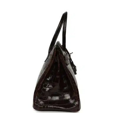 HERMÈS Vintage Hermes Birkin 30 Cocaon Shiny Niloticus Crocodile Palladium Hardware | Thumbnail 3 HERMÈS Vintage Hermes Birkin 30 Cocaon Shiny Niloticus Crocodile Palladium Hardware | Thumbnail 3