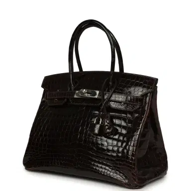 HERMÈS Vintage Hermes Birkin 30 Cocaon Shiny Niloticus Crocodile Palladium Hardware | Thumbnail 5 HERMÈS Vintage Hermes Birkin 30 Cocaon Shiny Niloticus Crocodile Palladium Hardware | Thumbnail 5