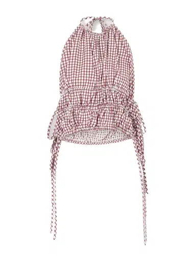 LIBEROWE Lina Checked Cotton Halterneck Top | Thumbnail 1 LIBEROWE Lina Checked Cotton Halterneck Top | Thumbnail 1