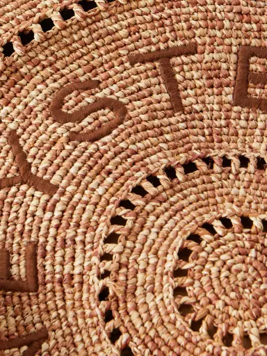 Stella McCartney Logo-embroidered Raffia Tote Bag | Thumbnail 5 Stella McCartney Logo-embroidered Raffia Tote Bag | Thumbnail 5