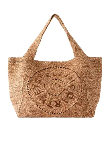 Stella McCartney Logo-embroidered Raffia Tote Bag | Thumbnail 1 Stella McCartney Logo-embroidered Raffia Tote Bag | Thumbnail 1