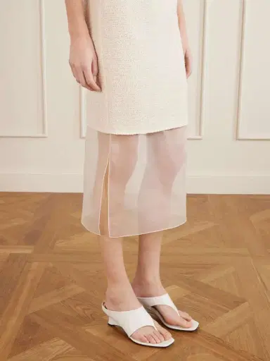 Khaite Sybil Layered Cotton-blend Bouclé And Organza Midi Skirt | Thumbnail 5 Khaite Sybil Layered Cotton-blend Bouclé And Organza Midi Skirt | Thumbnail 5