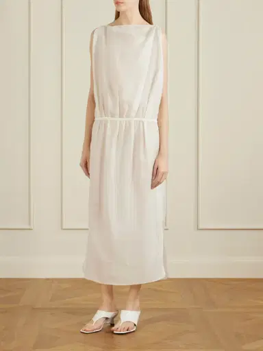 Khaite Tia Cotton And Silk-blend Midi Dress | Thumbnail 2 Khaite Tia Cotton And Silk-blend Midi Dress | Thumbnail 2