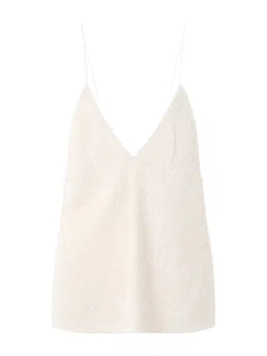 Khaite Timy Frayed Organza-trimmed Cotton-blend Bouclé Camisole | Thumbnail 1 Khaite Timy Frayed Organza-trimmed Cotton-blend Bouclé Camisole | Thumbnail 1