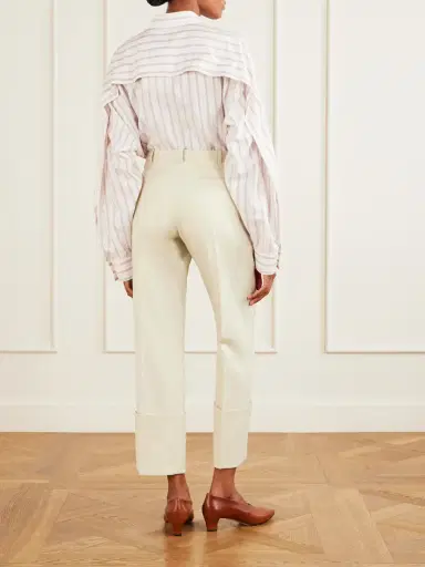 Calvin Klein Collection Ramie-blend Twill Straight-leg Pants | Thumbnail 4 Calvin Klein Collection Ramie-blend Twill Straight-leg Pants | Thumbnail 4