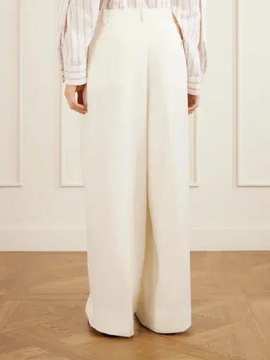 Calvin Klein Collection Alexandra Pleated Grain De Poudre Wool Wide-leg Pants | Thumbnail 3 Calvin Klein Collection Alexandra Pleated Grain De Poudre Wool Wide-leg Pants | Thumbnail 3