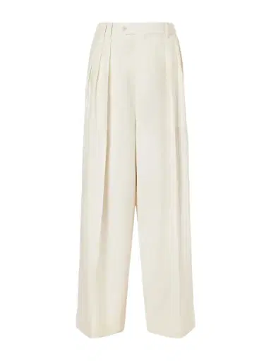 Calvin Klein Collection Alexandra Pleated Grain De Poudre Wool Wide-leg Pants | Thumbnail 1 Calvin Klein Collection Alexandra Pleated Grain De Poudre Wool Wide-leg Pants | Thumbnail 1