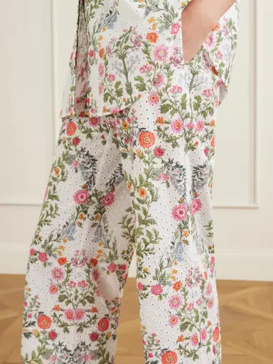 Borgo de Nor Joshua Broderie Anglaise Cropped Cotton Straight-leg Pants | Thumbnail 5 Borgo de Nor Joshua Broderie Anglaise Cropped Cotton Straight-leg Pants | Thumbnail 5