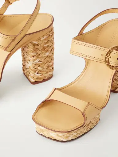 Zimmermann Solena Raffia-trimmed Leather Platform Sandals | Thumbnail 5 Zimmermann Solena Raffia-trimmed Leather Platform Sandals | Thumbnail 5