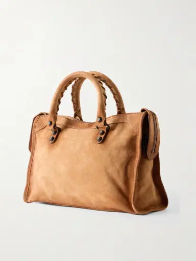 Balenciaga Le City Small Suede Shoulder Bag | Thumbnail 4 Balenciaga Le City Small Suede Shoulder Bag | Thumbnail 4