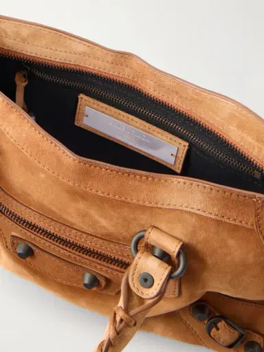 Balenciaga Le City Small Suede Shoulder Bag | Thumbnail 6 Balenciaga Le City Small Suede Shoulder Bag | Thumbnail 6