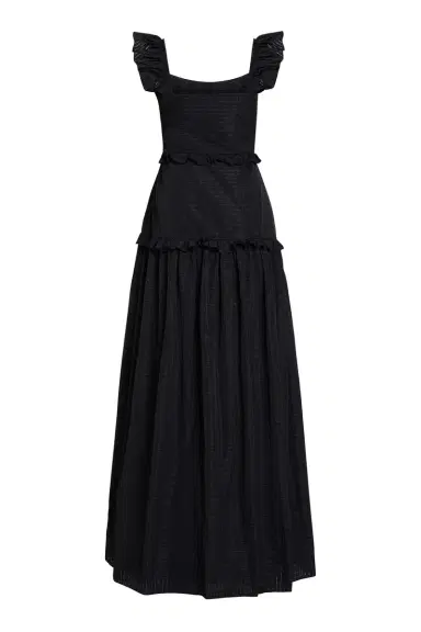 Markarian Alanna Black Gingham Taffeta Ruffle Tiered Gown | Thumbnail 5 Markarian Alanna Black Gingham Taffeta Ruffle Tiered Gown | Thumbnail 5