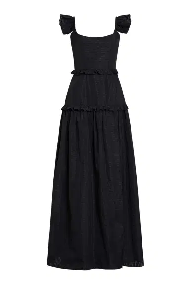 Markarian Alanna Black Gingham Taffeta Ruffle Tiered Gown | Thumbnail 1 Markarian Alanna Black Gingham Taffeta Ruffle Tiered Gown | Thumbnail 1