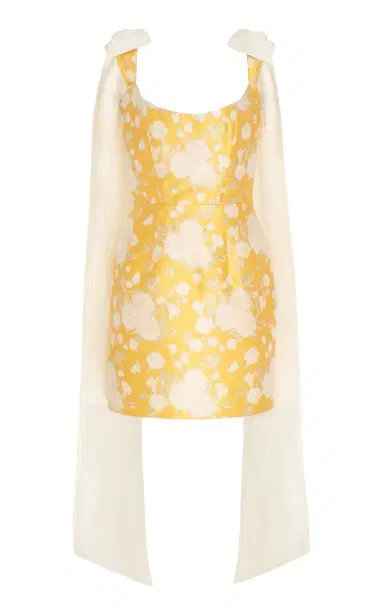 Markarian Celestia Yellow Floral Brocade Mini Dress | Thumbnail 1 Markarian Celestia Yellow Floral Brocade Mini Dress | Thumbnail 1