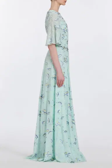 Markarian Charlotte Pansy Flutter Sleeve Gown | Thumbnail 4 Markarian Charlotte Pansy Flutter Sleeve Gown | Thumbnail 4
