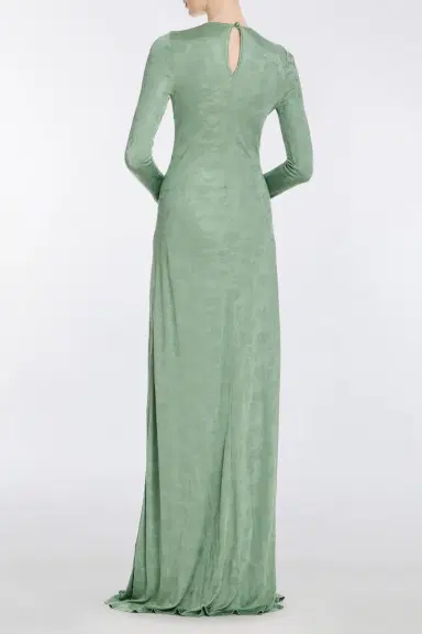 Markarian Coco Pistachio Green Floral Jersey Long Sleeve Gown | Thumbnail 3 Markarian Coco Pistachio Green Floral Jersey Long Sleeve Gown | Thumbnail 3