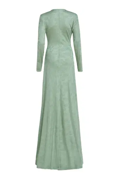 Markarian Coco Pistachio Green Floral Jersey Long Sleeve Gown | Thumbnail 4 Markarian Coco Pistachio Green Floral Jersey Long Sleeve Gown | Thumbnail 4