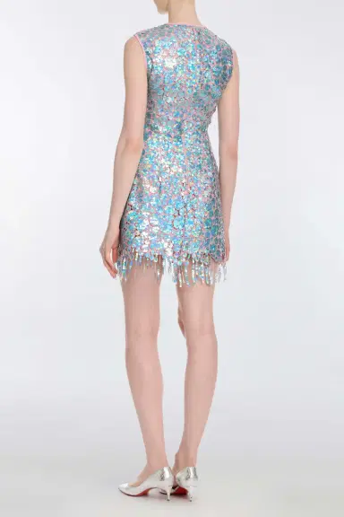 Markarian Galaxie Blue Iridescent Paillette Mini Dress | Thumbnail 4 Markarian Galaxie Blue Iridescent Paillette Mini Dress | Thumbnail 4