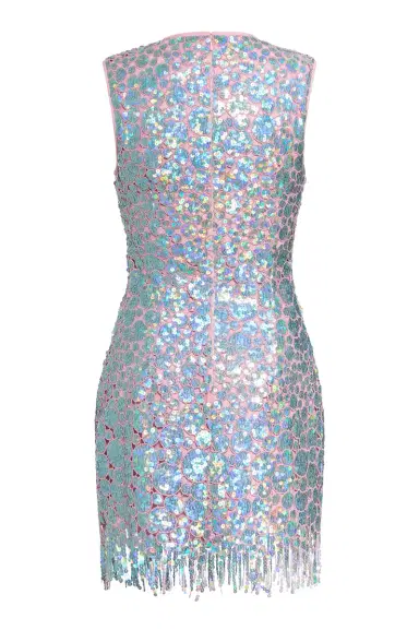 Markarian Galaxie Blue Iridescent Paillette Mini Dress | Thumbnail 5 Markarian Galaxie Blue Iridescent Paillette Mini Dress | Thumbnail 5