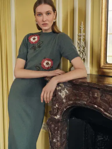 Markarian Iris Floral Patch Sweater Dress | Thumbnail 6 Markarian Iris Floral Patch Sweater Dress | Thumbnail 6