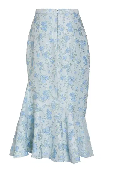Markarian June Cornflower And Mint Brocade Asymmetric Flounce Midi Skirt | Thumbnail 5 Markarian June Cornflower And Mint Brocade Asymmetric Flounce Midi Skirt | Thumbnail 5