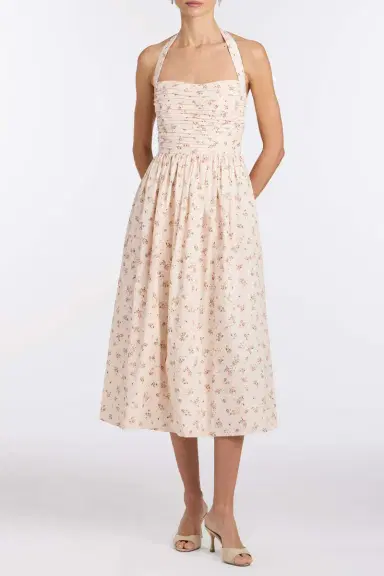 Markarian Leia Blush Bouquet Halter Neck Midi Dress | Thumbnail 2 Markarian Leia Blush Bouquet Halter Neck Midi Dress | Thumbnail 2