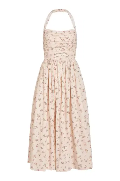 Markarian Leia Blush Bouquet Halter Neck Midi Dress | Thumbnail 1 Markarian Leia Blush Bouquet Halter Neck Midi Dress | Thumbnail 1