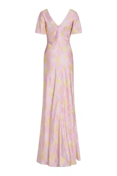 Markarian Lilou Floral Satin Puff Sleeve Gown | Thumbnail 5 Markarian Lilou Floral Satin Puff Sleeve Gown | Thumbnail 5