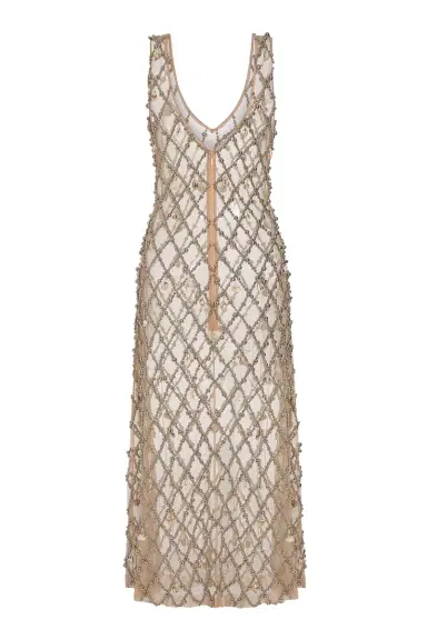 Markarian Odette Beaded Seashell Mesh Sleeveless Midi Dress | Thumbnail 2 Markarian Odette Beaded Seashell Mesh Sleeveless Midi Dress | Thumbnail 2